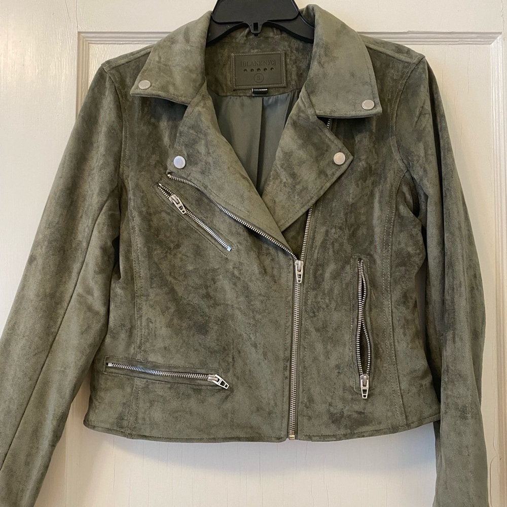 BLANKnyc olive suede Moto jacket